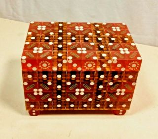Vintage Golden Nugget Casino Las Vegas Red Dice Box Gaming Collectible
