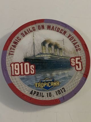 Tropicana Titanic $5 Casino Chip Las Vegas Nevada 3.  99