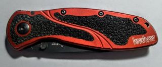 Kershaw Red Blur Knife with Black Partially Separated Blade with Speedsafe 3
