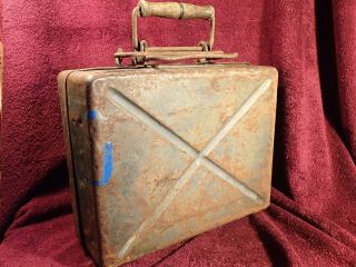 Old Vintage Ww Ii Nazi Germany German Ammo Case Metal Box Canister