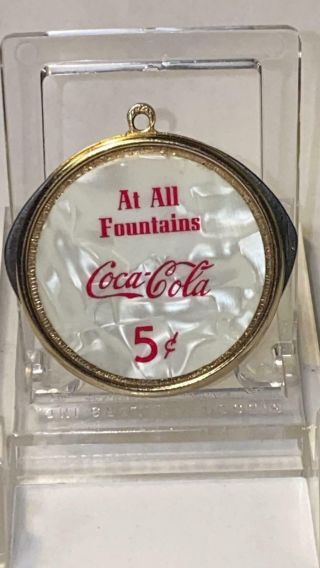 " At All Fountains " Coca Cola Round Made In U.  S.  A.  Cigar Cutter Knife