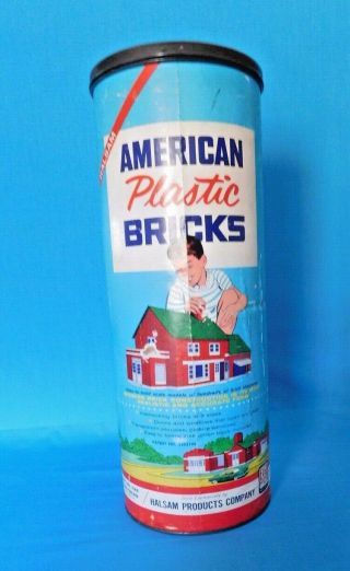Vintage American Plastic Bricks Building Set No.  725 Halsam Products Elgo Plas.