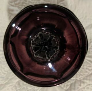 Vintage VIKING Glass PLUM COLOR Candy Dish With Lid,  Epic Column Ribbed Pattern 3