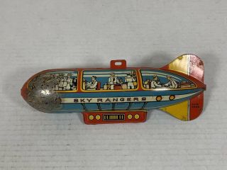 Vintage Unique Art Sky Ranger Tin Dirigible / Blimp Toy