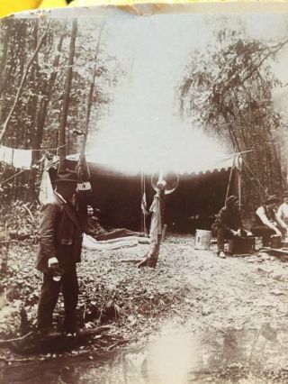 VINTAGE HUNTING AND FISHING TENT CAMP PHOTO 2