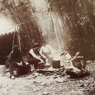 VINTAGE HUNTING AND FISHING TENT CAMP PHOTO 4