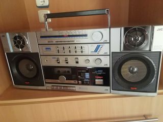 Vintage Radio - Cassette Player/recorder Jvc Pc - 200jw From 80s