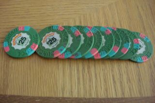10 Vintage $25 Chips From The Sundance Casino Downtown Vegas Now The D Casino