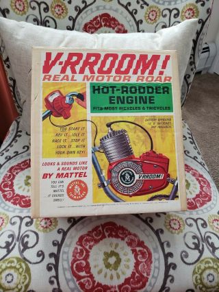 Vintage 1963 Mattel V - Rroom Hot Rodder Engine Box Only