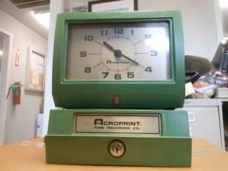 Vintage NOS Acroprint Time Recorder Time Clock Punch Stamp No Keys 125NR4 2