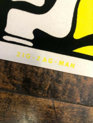 Zig Zag Man 1960 ' s Poster Who Rolled Mary Jane Vintage Marijuana Blacklight Felt 3