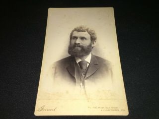 Cabinet Card Photo Of Man With Beard By Gernest From Allentown Pennsylvania