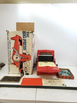 Vintage 1964 The Big Press Printing Set By Ideal W/ Box Rare Old Toy Antique
