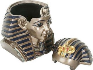 Ancient Egyptian Pharaoh King Tut Jewelery Trinket Box Storage Container Egypt
