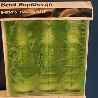 Vintage Berol Ellipse Set Of 16 Templates R - 403 - S16 Rapidesign 10 To 80 Degrees
