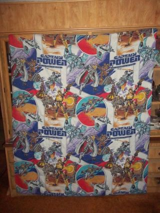 Vintage Captain Power And The Soldiers Of The Future 1987 Blanket 82 " X35 " Inches