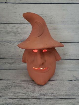 12 1/2 " Large Vintage Terracotta Witch/tealight Decor/halloween Decor/spooky