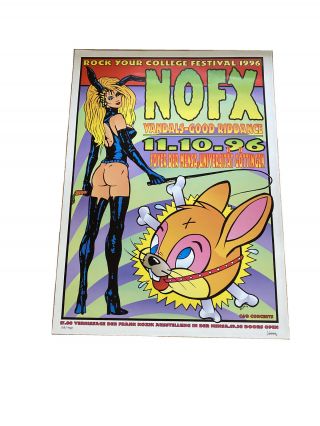 1996 Nofx Frank Kozik Signed & Numbered Vintage Concert Poster 58/750