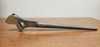 Vintage Klein Tools 3239 Adjustable Spud Wrench Iron Steel Workers Tool