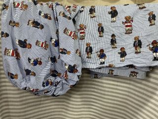 Vintage Ralph Lauren Polo Teddy Bear Queen Sheet Set Fitted And Flat