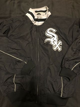 Vintage Majestic Authentic Chicago White Sox Full Zip Jacket Sz L Dugout Thermal