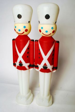 2 Vintage Union Lighted Toy Soldier Blow Molds 30 " Tall Christmas Outdoor Decor