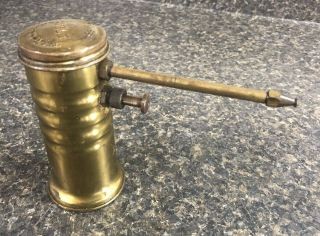 Vintage Eagle No.  66 Brass Pump Oiler Oil Can W/ Rigid Spout