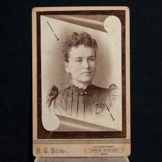 1892 Cabinet Card Photo Portrait,  Female,  H.  G.  Sittler,  Joplin,  Missouri