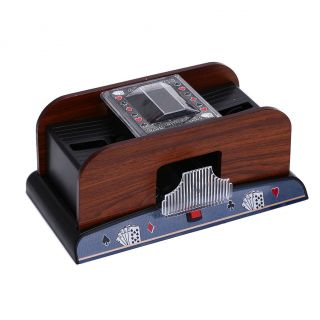 Wooden Card Shuffler 1 - 2 Decks Shuffling Machine Playing Cards Poker Shuffler_ec