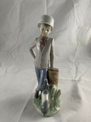 Vintage Nao By Lladro Porcelain Figurine Boy With Dog Mutual Contemplation 380