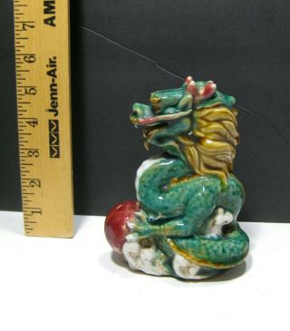 Vintage Mid Century Chinese Porcelain Guardian Foo Dog Dragon Unmarked 5 1/2 "