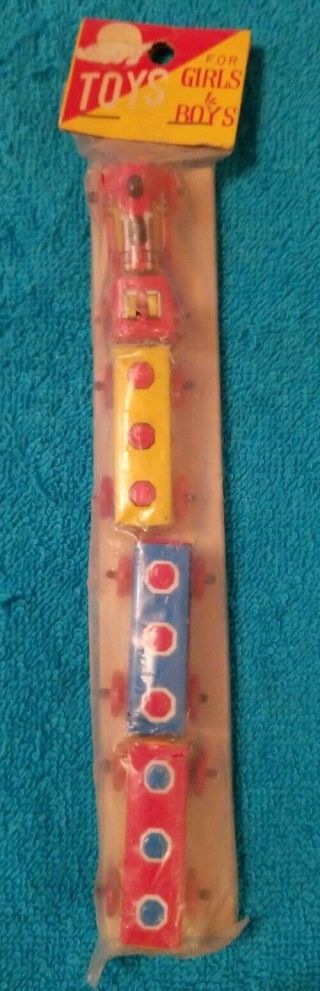 Vintage Mini Tin Toy Train Made In Japan Locomotive In Package Nos