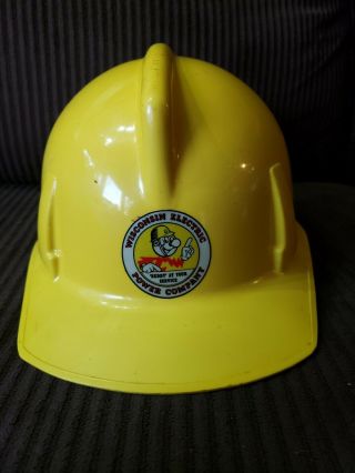 Vintage Reddy Kilowatt Wisconsin Electric Power Company Hard Hat Yellow Wepco