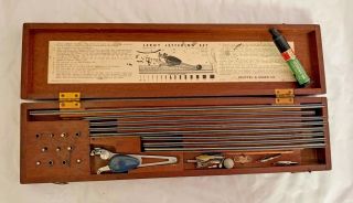 Vintage K & E Leroy Keuffel & Esser Co.  Lettering Set Dove Tail Wooden Box (k10)
