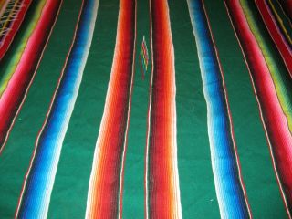 Vintage Woven Mexican Saltillo Serape Blanket Rug Table Cloth 83 " X 57 "