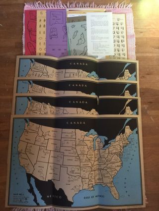 Vintage United States Poster Maps,  Beckley - Cardy Company,  Chicago,  Set No.  720