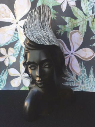 Vintage “napua” Carved Hawaiian Black Coral Sculpture Frank Schirman Hawaii
