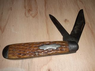 Vintage Robeson Shuredge Usa Bone Pocket Knife 1916 - 39 Old Antique Knife.