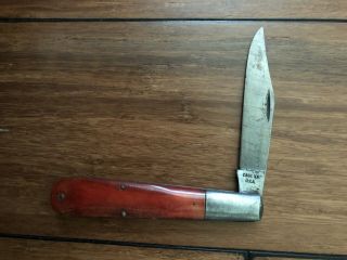 Case 6143 Vintage Folding Knife Red Wood Handle 4”