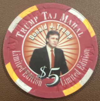 Taj Mahal $5 Casino Coin President Donald J.  Trump 45th President Ltd Edition