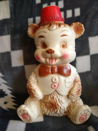 Vintage 1960s Edward Mobley Co.  - Rubber Squeak Toy Teddy Bear