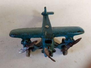 Vintage Cast Iron Tri - Motor Airplane - Hubley?