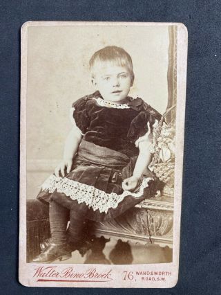 Victorian Carte De Visite Cdv: Child Boy In Dress : Brock: London