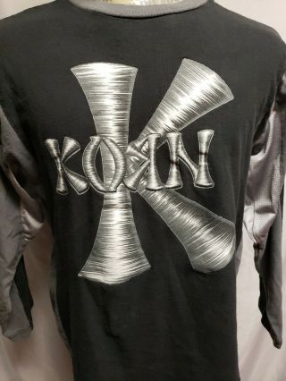 Korn Vintage 90s Giant Long Sleeve Crew Neck Shirt Mens Large Nu Metal Band