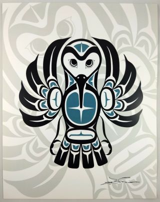 Hummingbird Lon French Signed Print Haida Northwest Coast Native Art