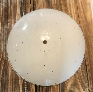 Vintage Mid Century Ceiling Light Shade - Atomic Glass Fixture - Frosted Round