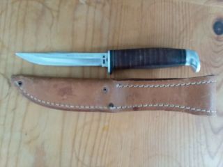 Vintage CASE XX Fixed Blade Knife w/Sheath 3FINN SSP 3