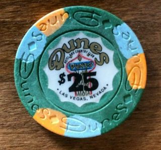 Dunes Las Vegas Casino Chip Obsolete Vintage 14th Ed R8 $25 Very Rare Marquee