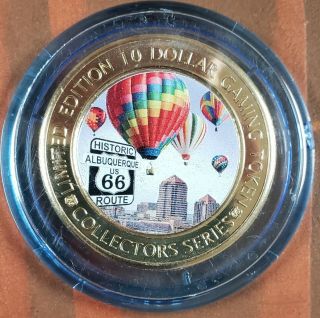 Route 66 Casino Mexico - Silver Strike Balloon Blue Cap Coin - $10 - 2019