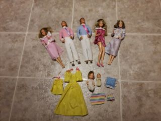 Barbie Vintage Mattel Heart Family,  Dad,  Mom And Babies